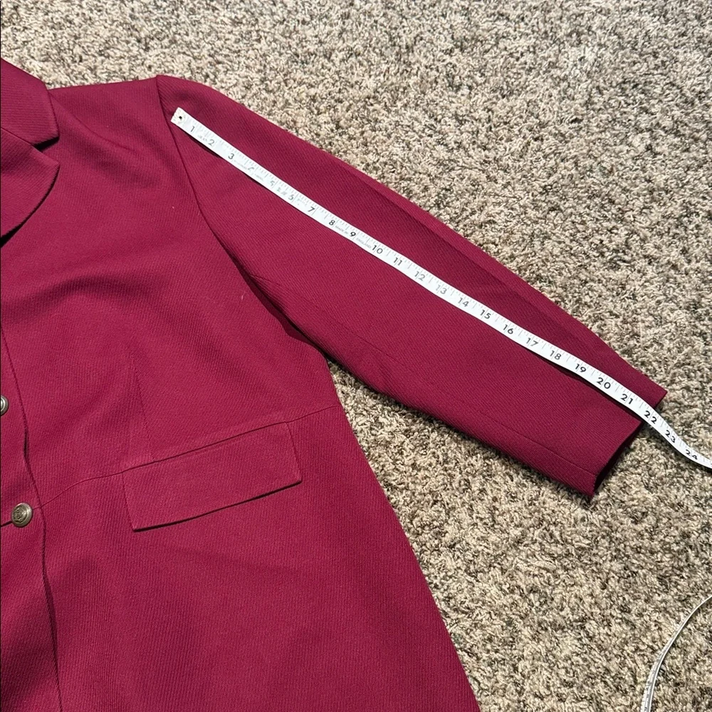 Pendleton Women's Vintage Red 3-Button Long Blazer Jacket 100% Wool size 18W - Picture 4 of 7